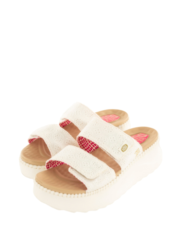 Sandales - nu-pieds hey dude delray slide eyelet 100 white