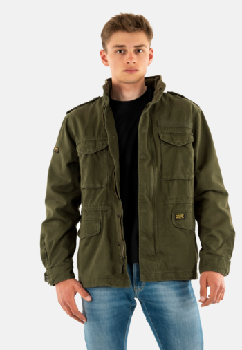 Blousons et vestes superdry rook fld d8b army khaki green