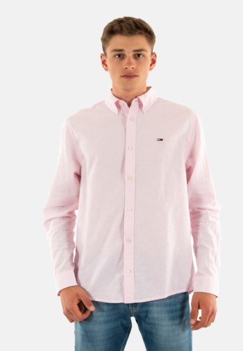 Chemise tommy jeans reg linen blend th3 precious pink