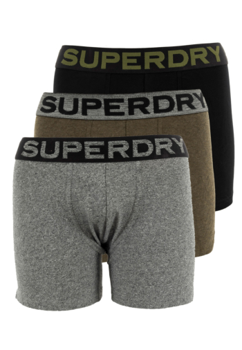 Calecons et slips superdry boxer triple pack 2ho krst black mga grit/wnter khki grit/blck