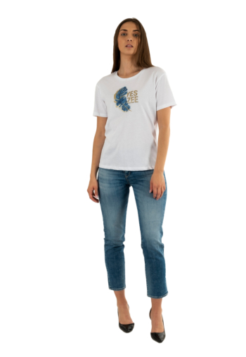 Tee shirt yes zee t258 t900 0101 bianco