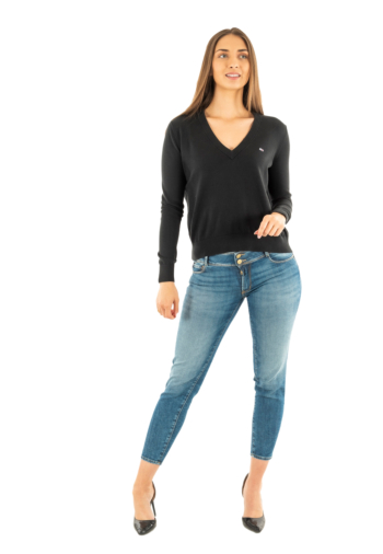 Pull leger tommy jeans essential vneck bds black