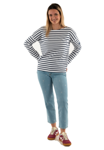 Tee shirt manches longues saint james minqu.drop ii neige/marine