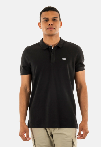 Polos tommy jeans slim placket bds black