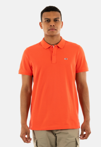 Polos tommy jeans slim placket sn6 bright vermillion