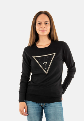 Pull hiver guess jeans kiara triangle jblk jet black a996
