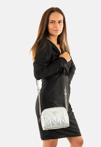 Sacs à main guess jeans aldina camera crossbody silver