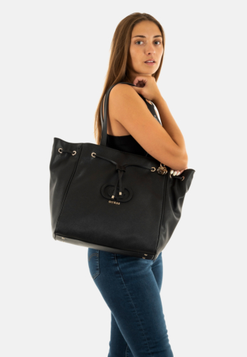 Sacs à main guess jeans calebra drawstring tote black
