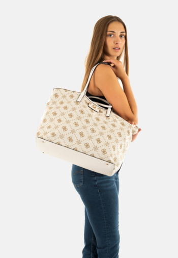 Sacs à main guess jeans neda large 2 in 1 tote off white logo