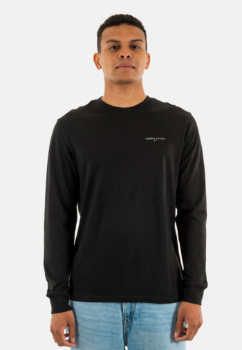 Tee shirt manches longues tommy jeans slim chest linea bds black