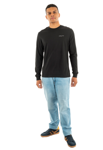 Tee shirt manches longues tommy jeans slim chest linea bds black
