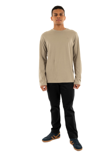 Tee shirt manches longues superdry classic essential 6je vintage khaki