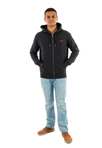 Sweat superdry essential logo zip env eclipse navy/red
