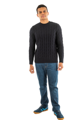 Pull hiver superdry jacob cable 98t eclipse navy