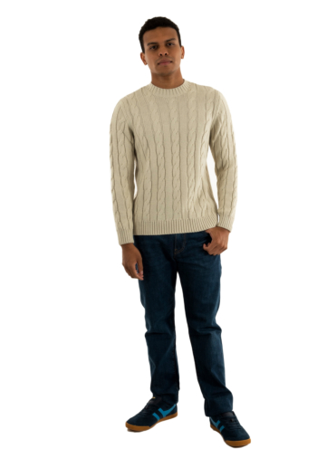 Pull hiver superdry jacob cable 39e ecru