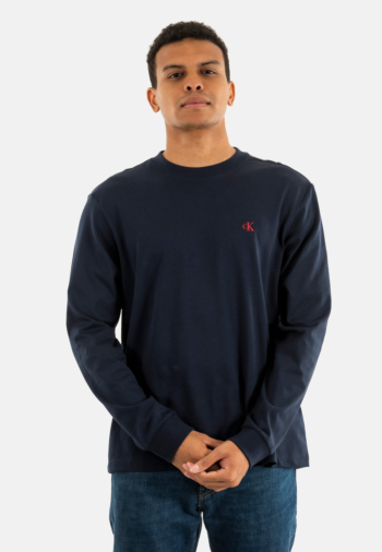 Tee shirt manches longues calvin klein jeans easy monogram cef dark sapphire