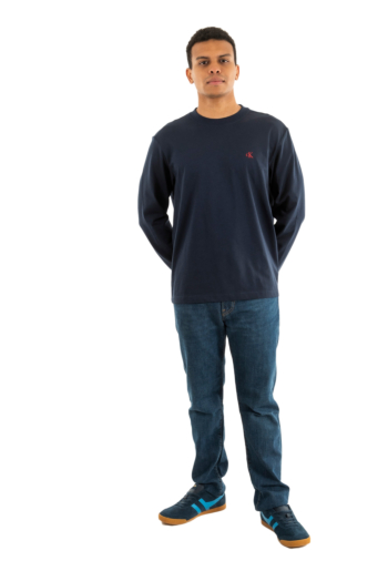 Tee shirt manches longues calvin klein jeans easy monogram cef dark sapphire