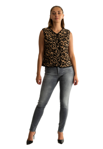 Gilets sans manche Le Temps Des Cerises gudru 0117 leopard