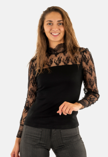 Tee shirt manches longues molly bracken la1392dn noir