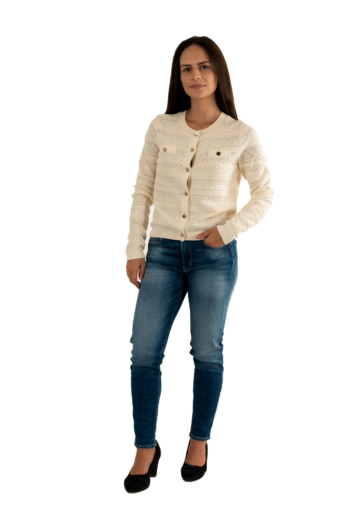 Gilets cardigans morgan 252-mnahia ivoire
