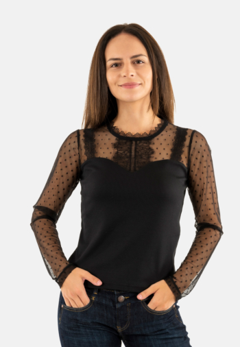 Tee shirt manches longues morgan 252-tipo noir