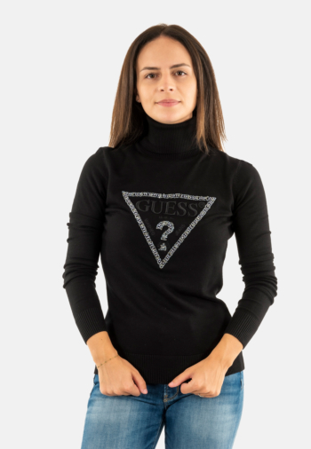 Pull hiver guess jeans melanie triangle jblk jet black a996