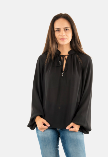 Tee shirt manches longues guess jeans new josette jblk jet black a996