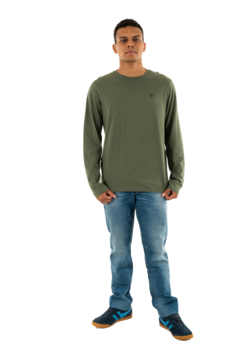 Tee shirt manches longues superdry classic essential 1th beetle green