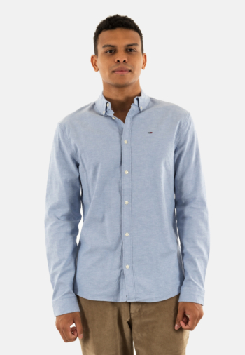 Chemise tommy jeans slim stretch oxf c6d soft sapphire