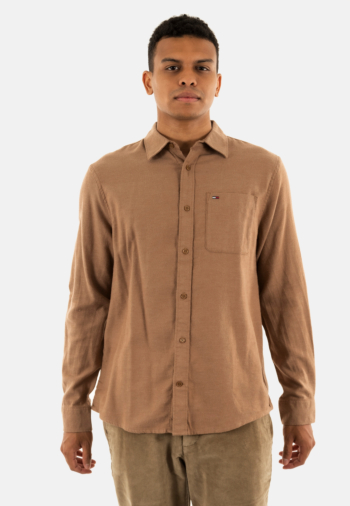 Chemise tommy jeans reg flannel gvp pecan nut