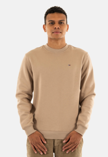 Sweat tommy jeans reg s flag crew afe coastal taupe