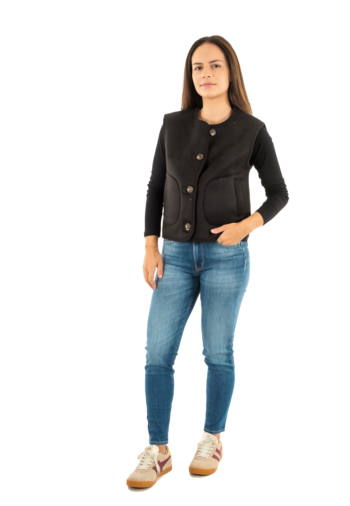 Gilets cardigans only nico black nature fur