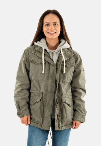 Blousons et vestes superdry jersey hood borg military 8tq chive green
