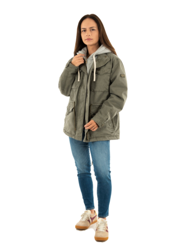 Blousons et vestes superdry jersey hood borg military 8tq chive green