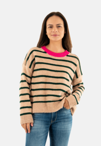 Pull hiver lola espeleta pu691w25 500 stripes forest