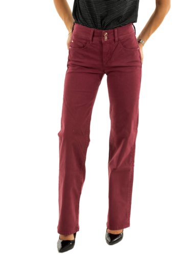 Pantalons salsa secret straight 731 dark red v1