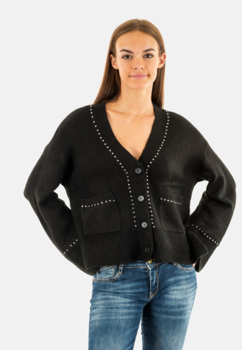 Gilets cardigans only elsie black silver studs