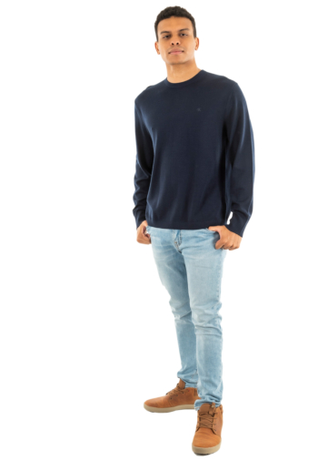 Pull hiver calvin klein jeans merino crew cef dark sapphire