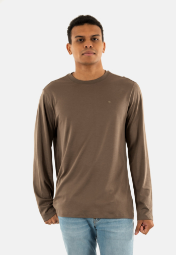 Tee shirt manches longues calvin klein jeans supima interlock pdk morel