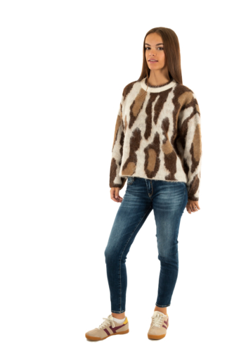 Pull hiver only edelie birch chestnut/cocoa creme/mel