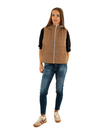 Gilets sans manche only fry reversible cocoa créme light gold