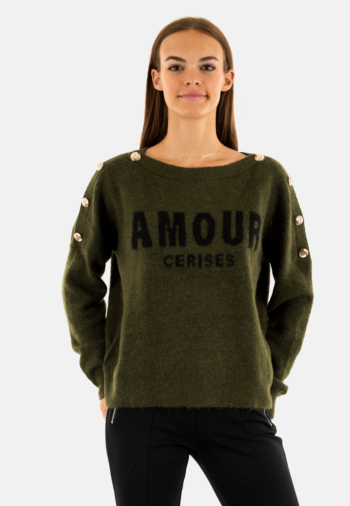 Pull hiver Le Temps Des Cerises galli 9232 olive night