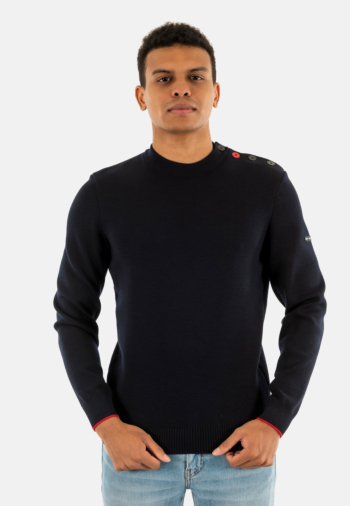 Pull hiver saint james rives navy/tulipe