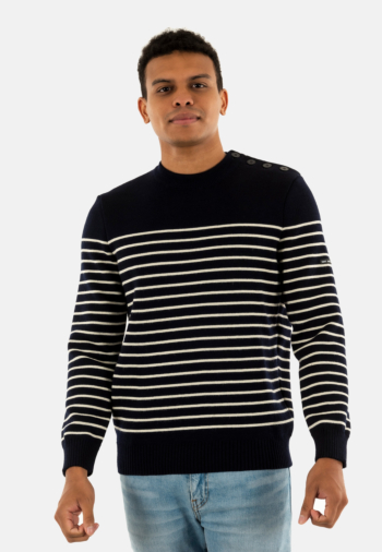 Pull hiver saint james binic marine/ecru