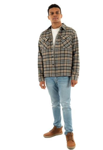 Chemise schott poche poitrine grey checks
