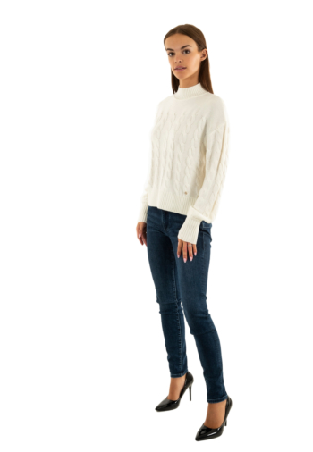 Pull hiver guess jeans elsa g012 cream white