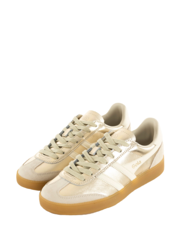 Baskets basses gola viper metallic trainers gold/off white/gum