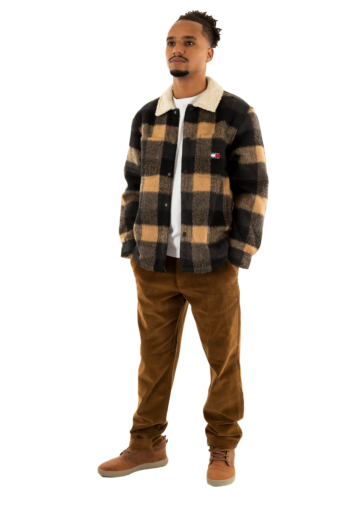 Blousons et vestes tommy jeans check teddy over bds black / buffalo check
