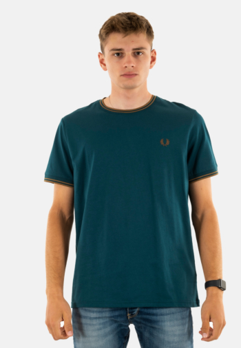 Tee shirt fred perry twin tipped z48 drkptrl/shdstone