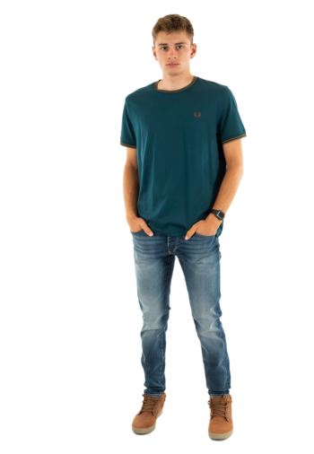 Tee shirt fred perry twin tipped z48 drkptrl/shdstone
